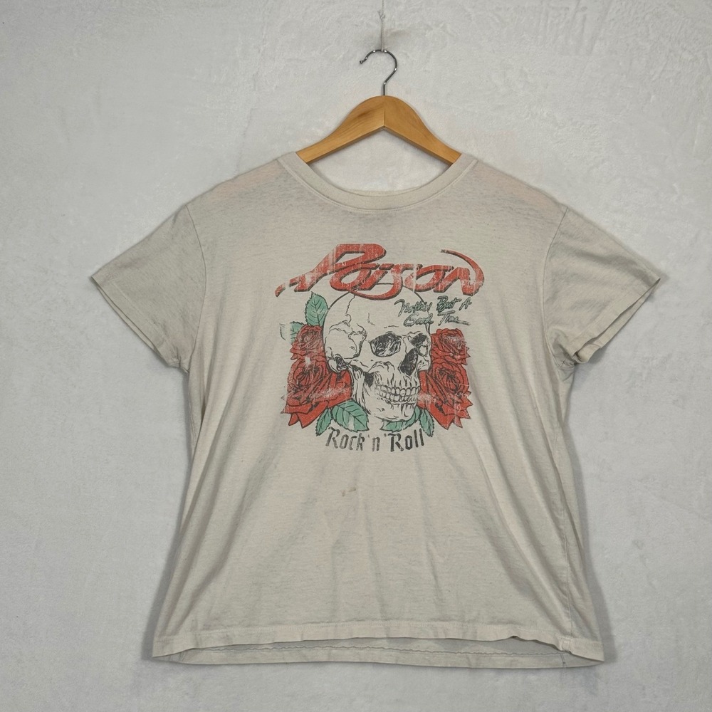 Poison Off White Graphic Band T-Shirt Large
